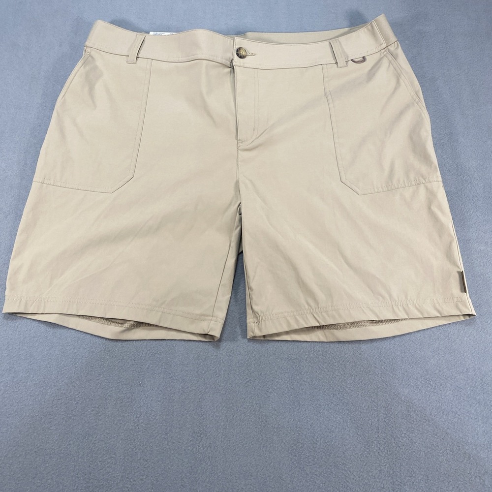 ZeroXPosur Mens 2XL Shorts Stretch Hiking Khaki Flat Front Gorpcore NWT